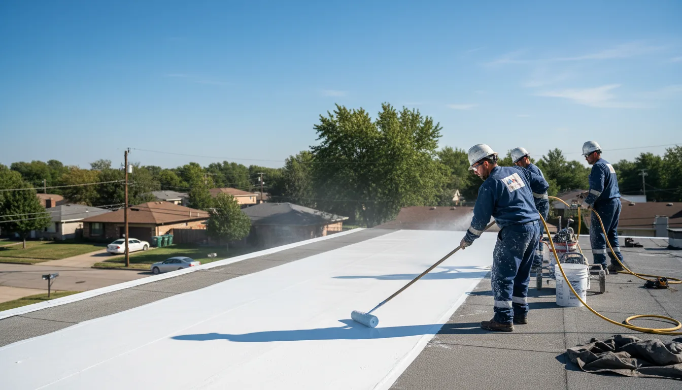 Commercial roof coating in Cambria, IL near me